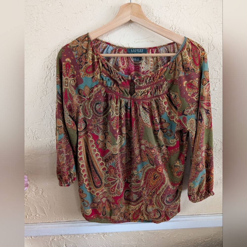 Lauren Ralph Lauren Women's Cotton Paisley Top - Multicolor